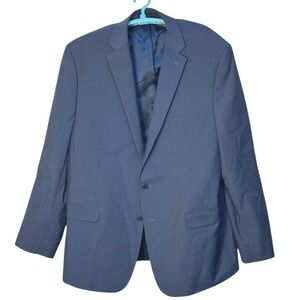 Calvin Klein Two Button Suit Blazer Jacket Sportcoat Business Casual Blue 52L